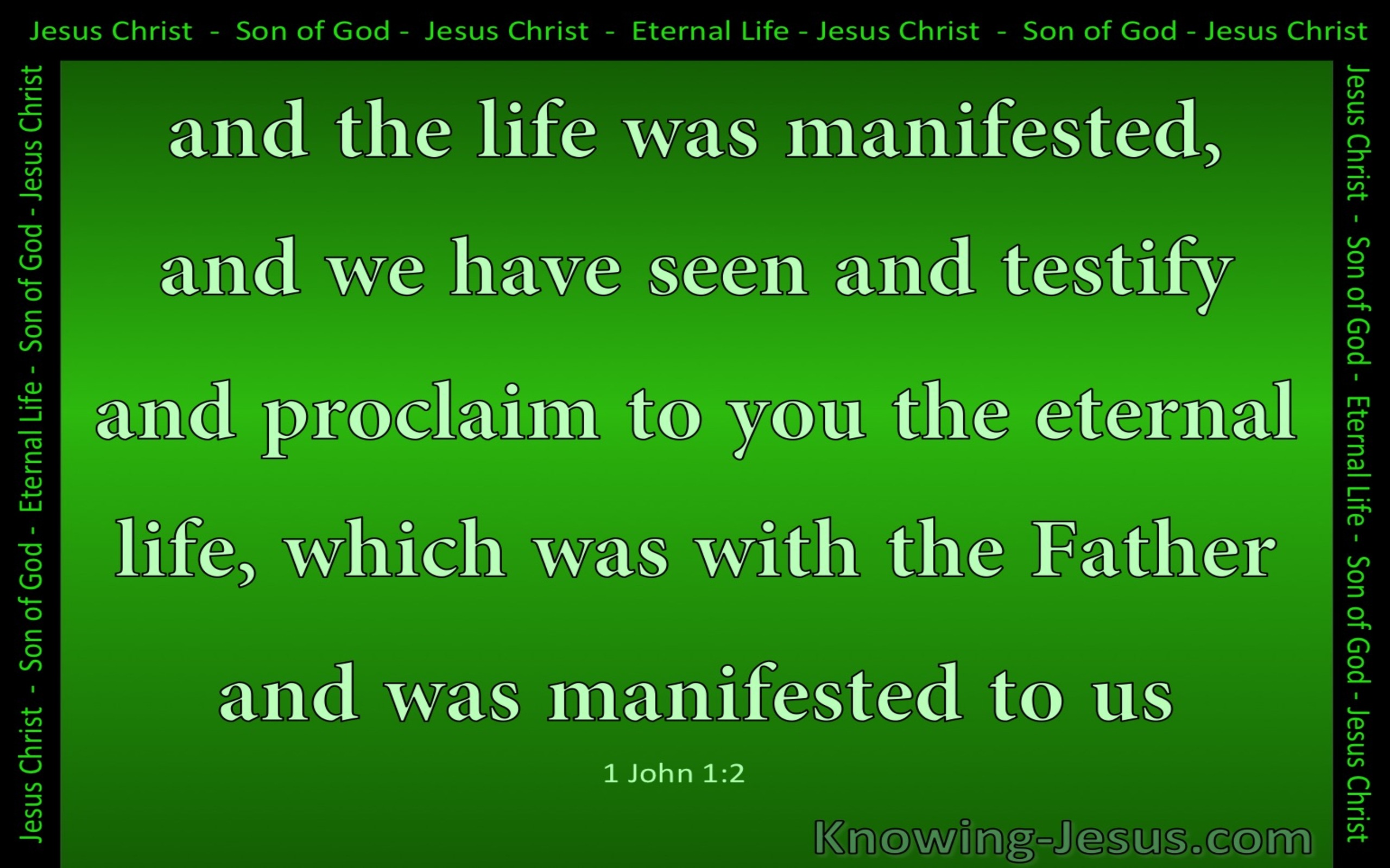 1 John 1:2 The Life Was Manifested (green)